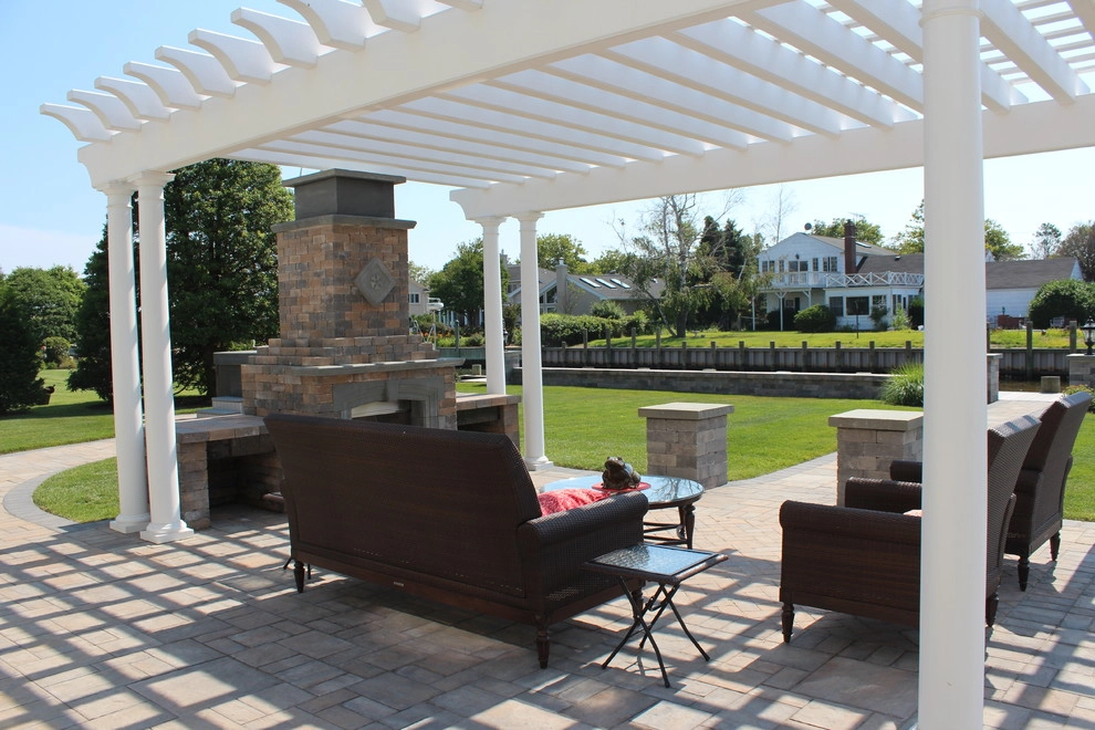 Outdoor Fireplace and Landscape Construction by Long Island Landscape Designs Inc - Photo 7