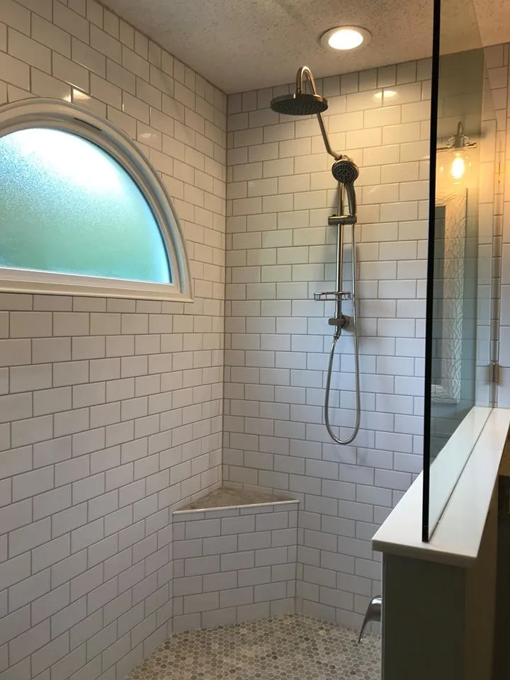 Open Shower with Subway Tile by Renata Renovations LLC - Photo 4