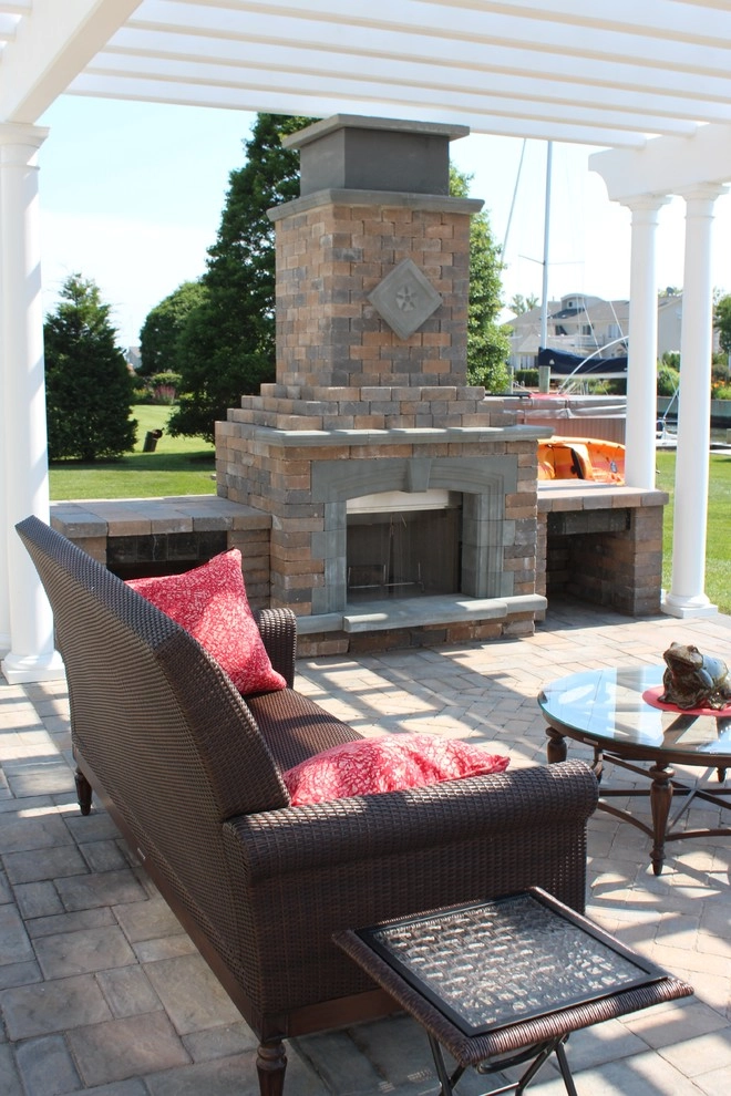 Outdoor Fireplace and Landscape Construction by Long Island Landscape Designs Inc - Photo 3