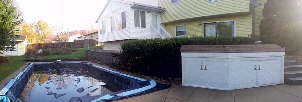 Backyard Pool Retaining Wall by Majestic Services Of Michigan - Photo 2