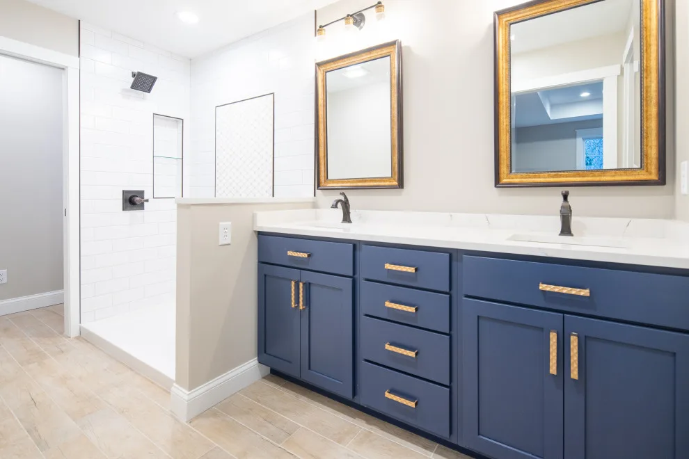 Luminous Transitional Makeover Featuring Navy and Gold Highlights by Flourish Interiors By Vanessa C Smith - Photo 11