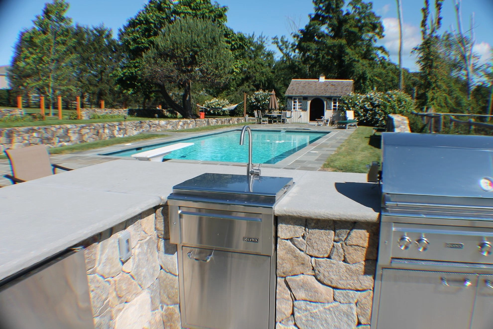 Outdoor Kitchen & Pool by Martino Landscape Contractors Inc - Photo 2