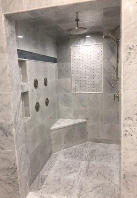 Carrara Marble Luxury Bathroom by Caldera Design LLC - Photo 2