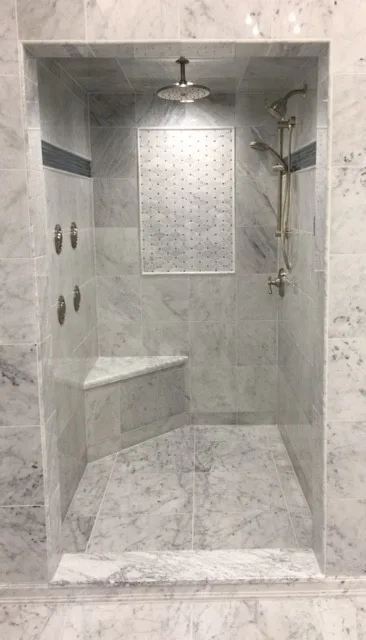 Carrara Marble Luxury Bathroom by Caldera Design LLC - Photo 9
