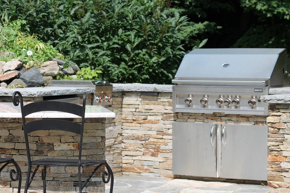 Outdoor Kitchen & Water Feature by Martino Landscape Contractors Inc - Photo 4