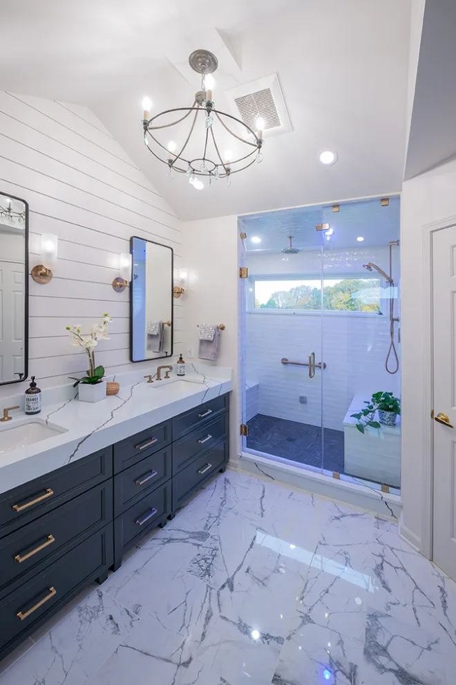 Seaside Farmhouse Primary Bathroom by Heather DeMoras Design Consultants Inc. - Photo 5