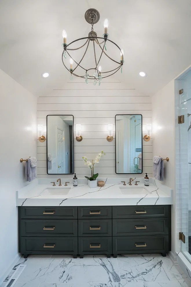 Seaside Farmhouse Primary Bathroom by Heather DeMoras Design Consultants Inc. - Photo 9