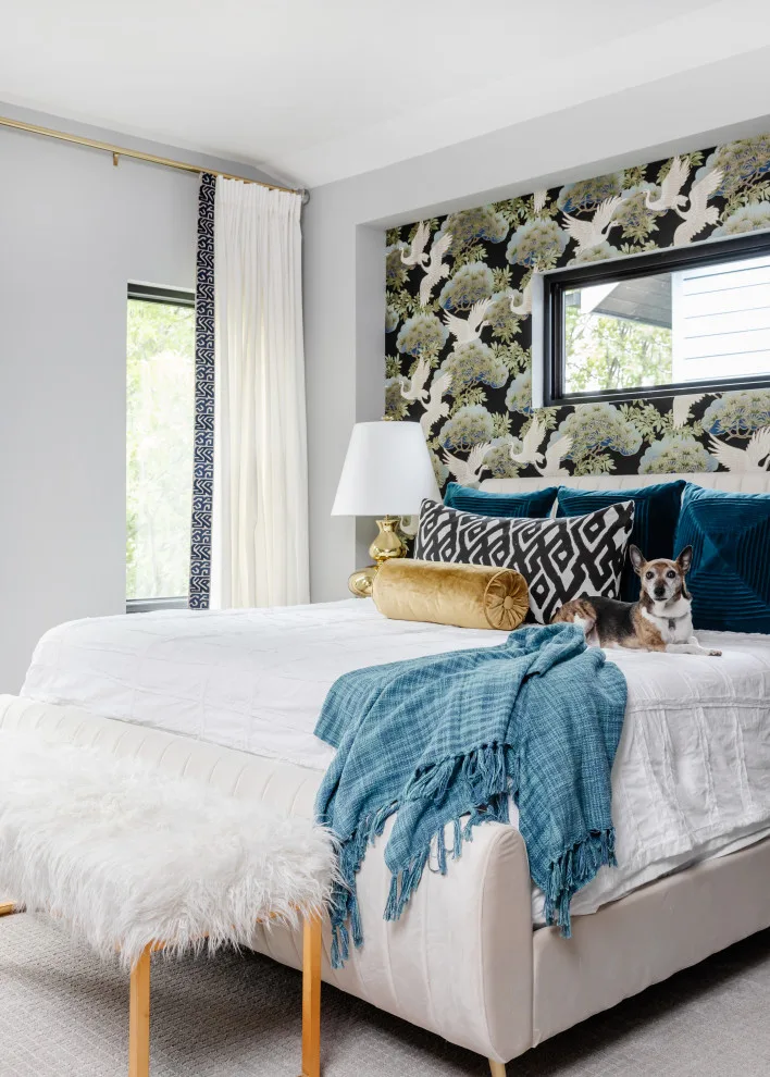 Serene and Vibrant Master Bedroom by Bohemian Bungalow Design, LLC - Photo 4