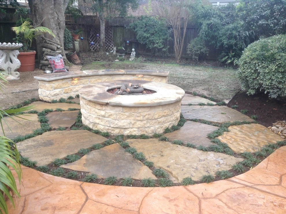 Gas Fire Pit & Stone Seatwall by Mike Ball Irrigation Landscape & Lighting - Photo 3