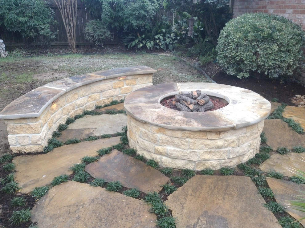 Gas Fire Pit & Stone Seatwall by Mike Ball Irrigation Landscape & Lighting - Photo 2