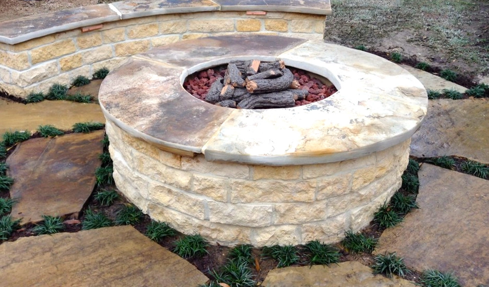 Gas Fire Pit & Stone Seatwall by Mike Ball Irrigation Landscape & Lighting - Photo 4