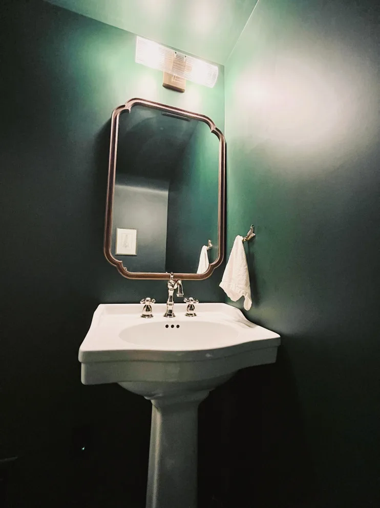 Gloomy and Atmospheric Powder Room by DesignFive, LLC - Steve Shorthouse - Photo 3