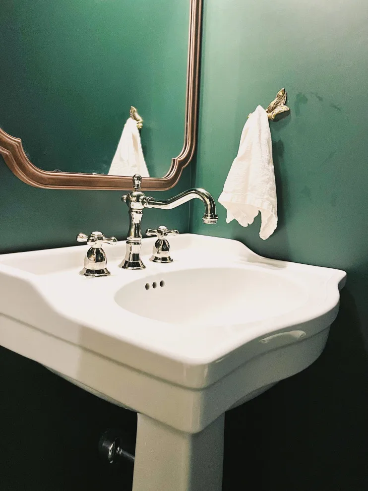 Gloomy and Atmospheric Powder Room by DesignFive, LLC - Steve Shorthouse - Photo 5