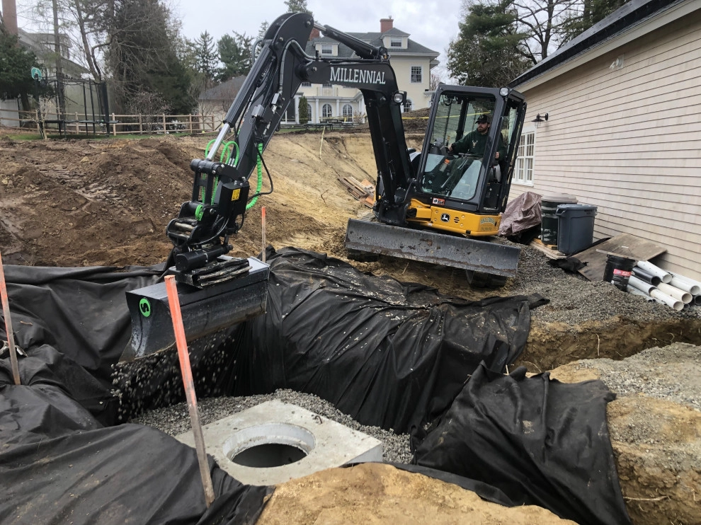 Drywell / Leaching Chamber Installation by Millennial Landscaping, Inc. - Photo 11
