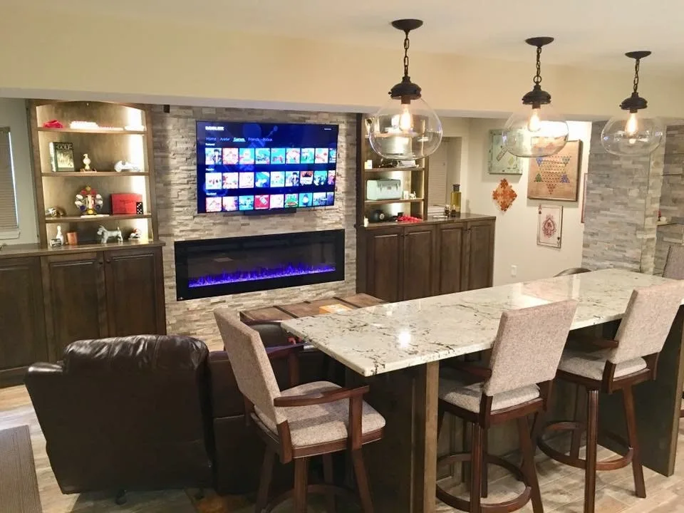 Basement with a Gaming Theme by Surface To Surface Interior Design/Construction - Photo 4