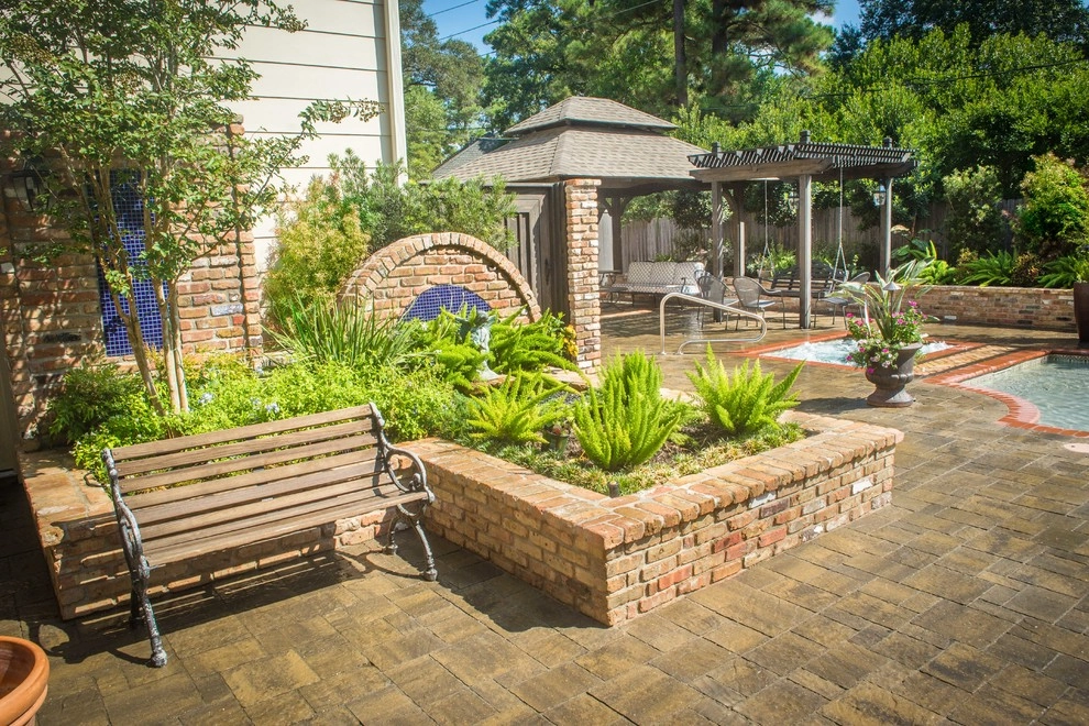 Brick and Tile Backyard Design - New Orleans Flavor by Mirror Lake Designs - Photo 18