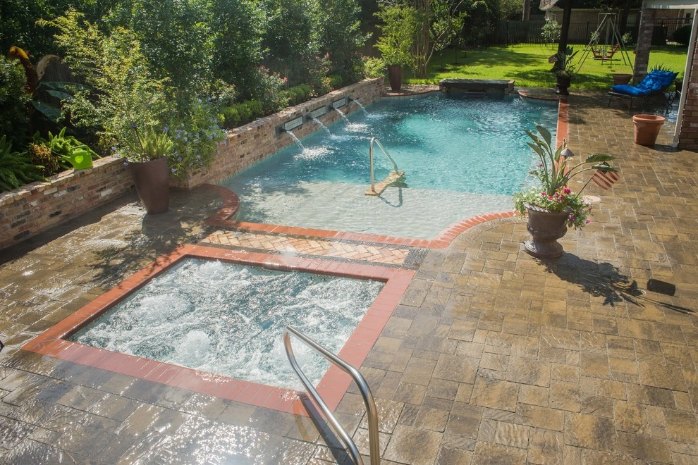 Brick and Tile Backyard Design - New Orleans Flavor by Mirror Lake Designs - Photo 9