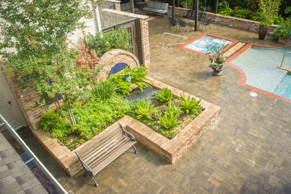 Brick and Tile Backyard Design - New Orleans Flavor by Mirror Lake Designs - Photo 13
