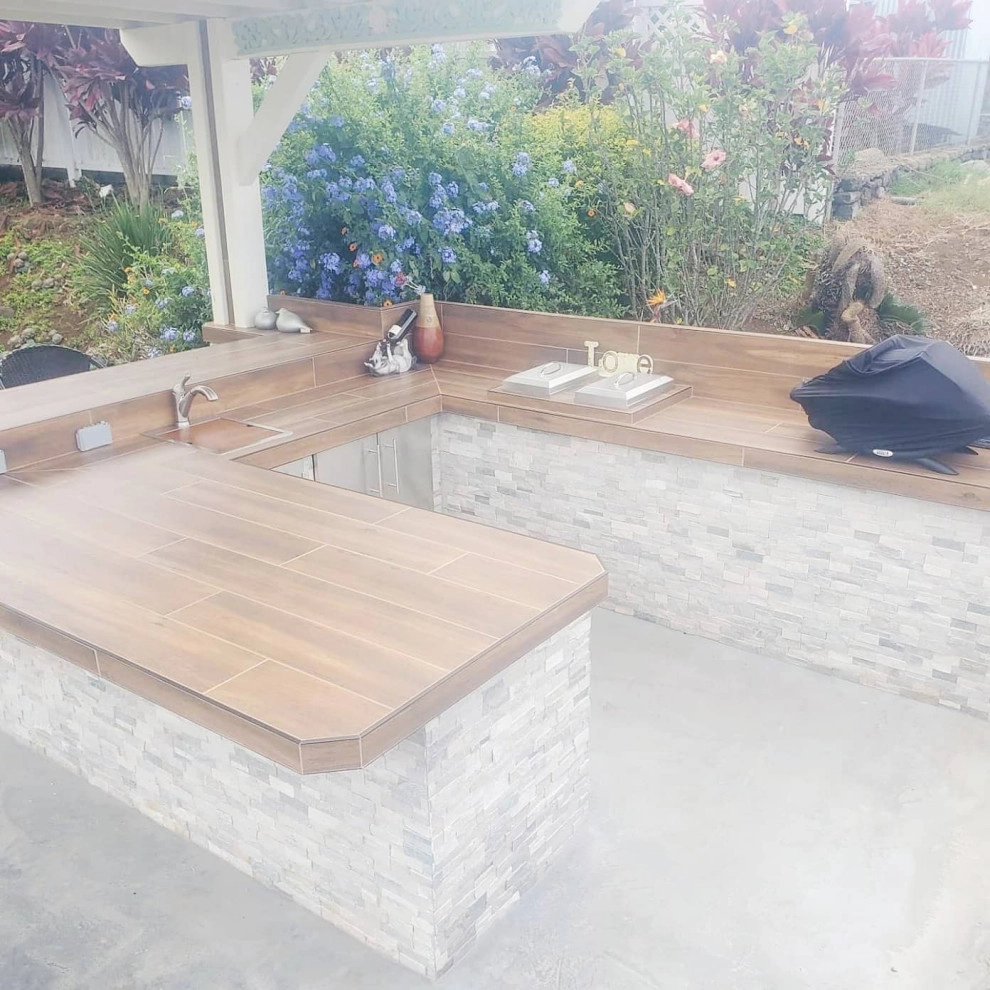 outdoor kitchen design and installation by Natur Landscape Creations - Photo 20