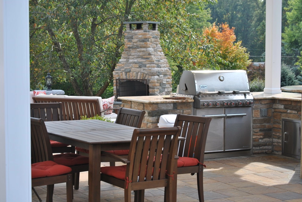 Pavillion, Kitchen, Fireplace by New Castle Lawn & Landscape - Photo 4