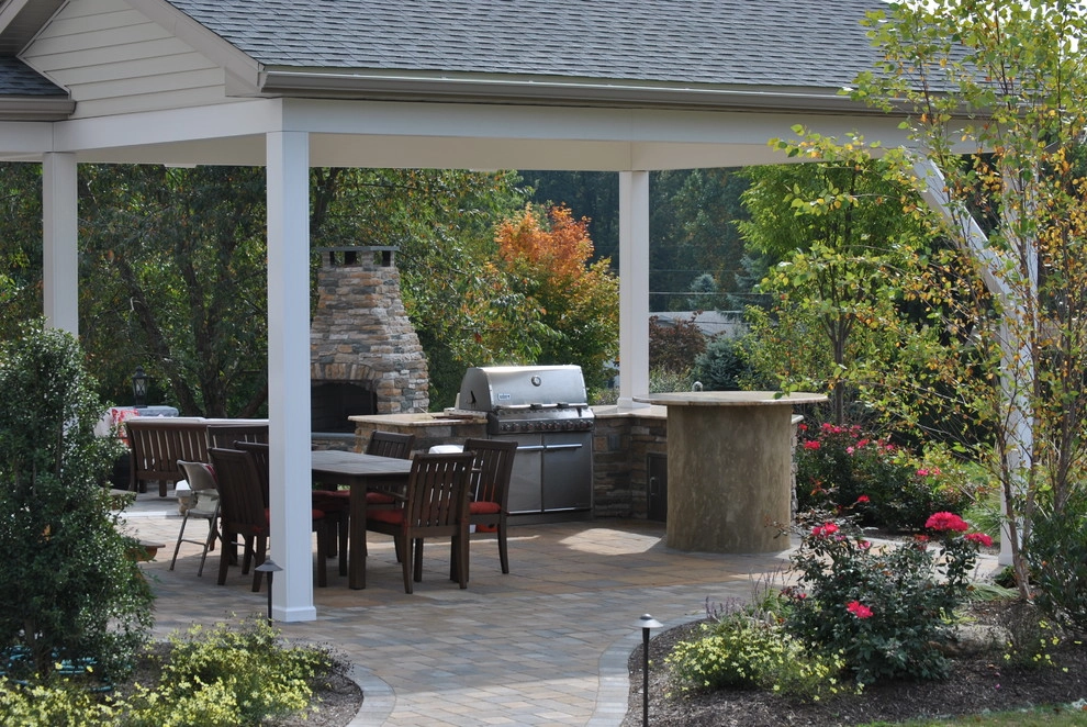 Pavillion, Kitchen, Fireplace by New Castle Lawn & Landscape - Photo 2