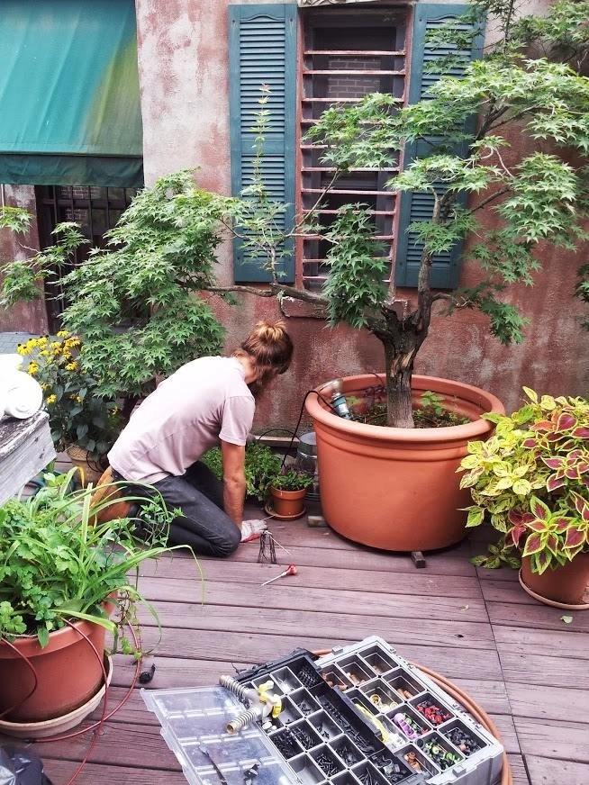 NYC Penthouse Terrace Garden and Automatic Drip Irrigation watering System by New York Plantings Garden Design - Photo 12