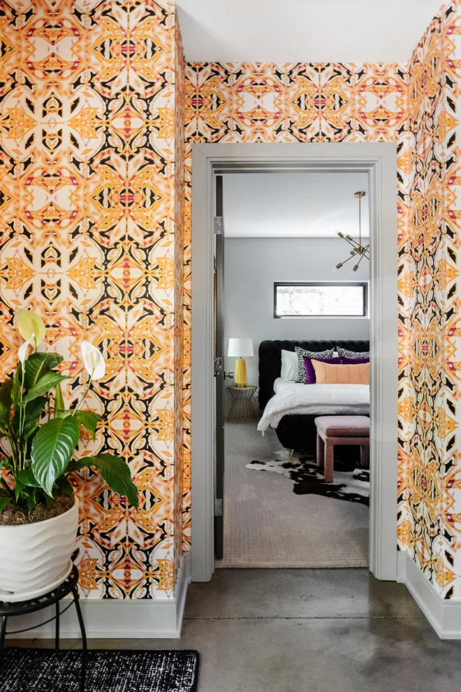 Contemporary Vibrant Entrance Hall by Bohemian Bungalow Design, LLC - Photo 3