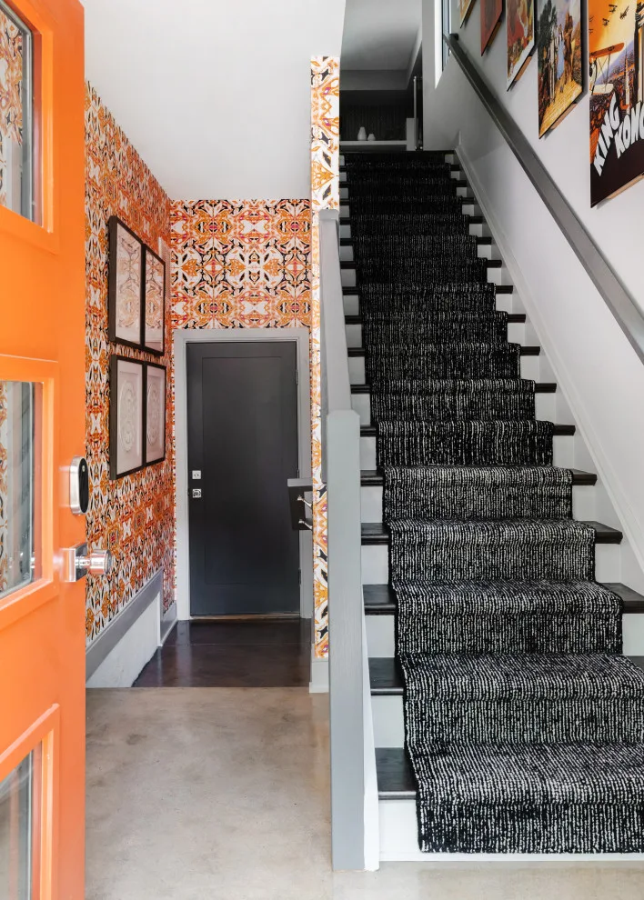 Contemporary Vibrant Entrance Hall by Bohemian Bungalow Design, LLC - Photo 2