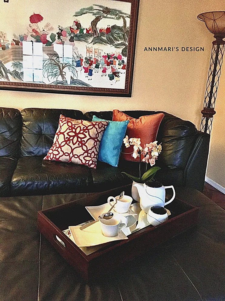 Contemporary leather sectional with Asian influence by Annmari's Design, LLC - Photo 2