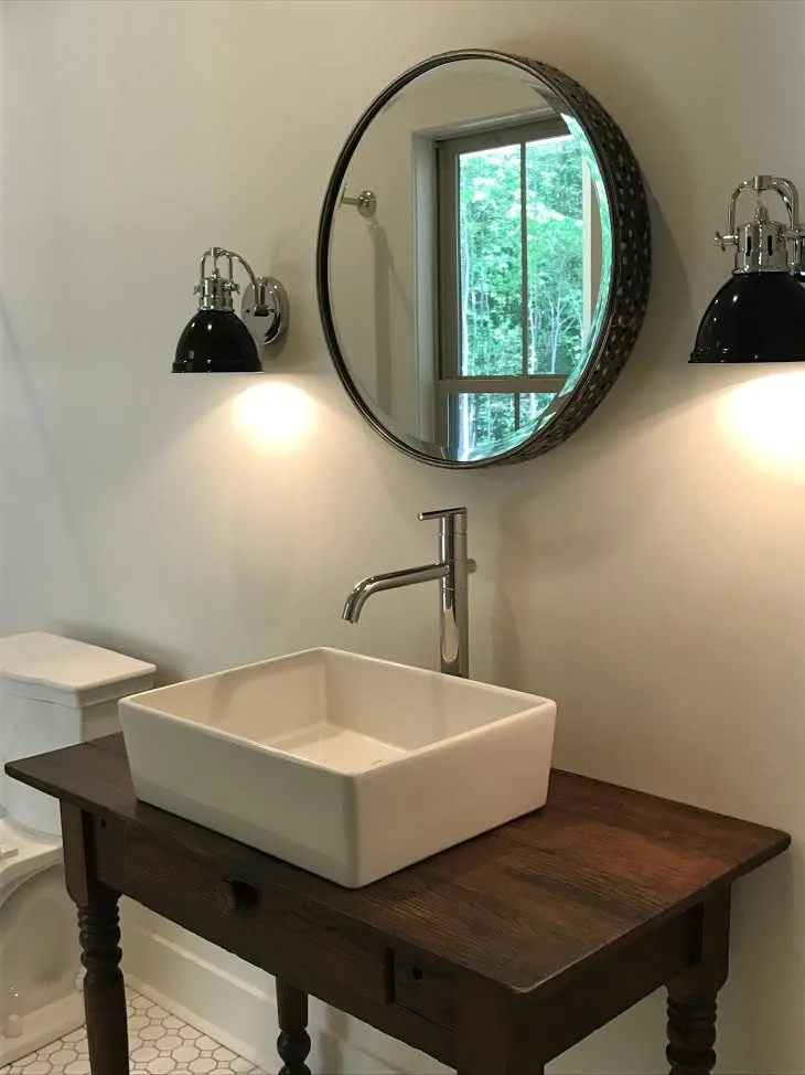 Contemporary Farmhouse Guest Bathroom by Nest Obsessed Interior Design - Photo 2