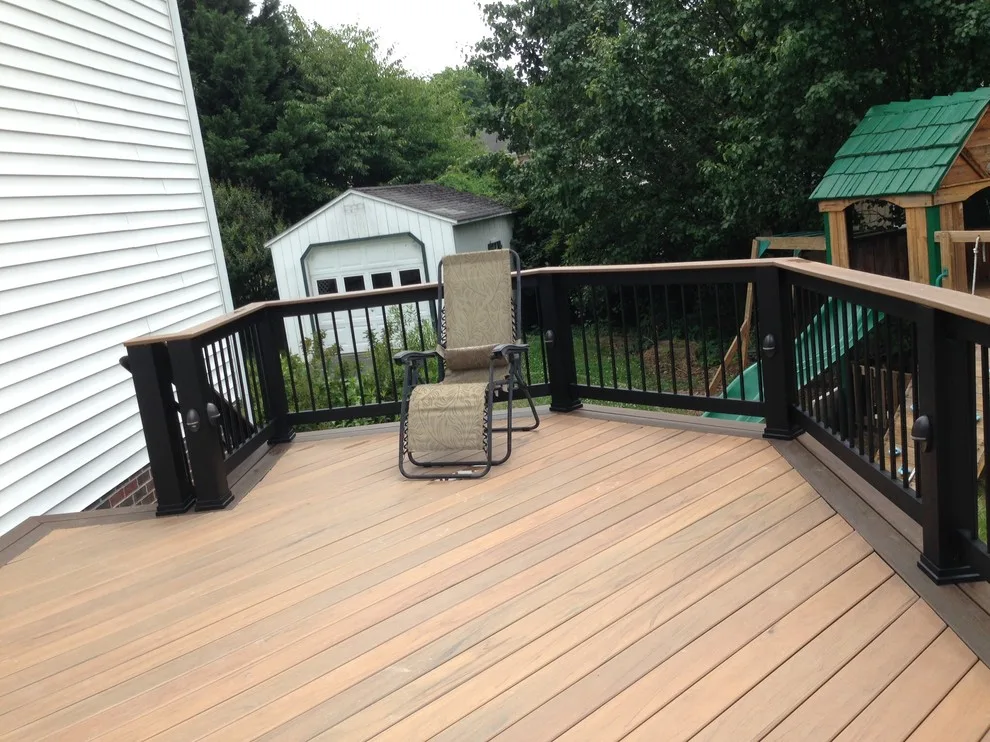 Timbertech Tigerwood Decking and Stamped Concrete Patio by Virginia Building And Remodeling - Photo 6