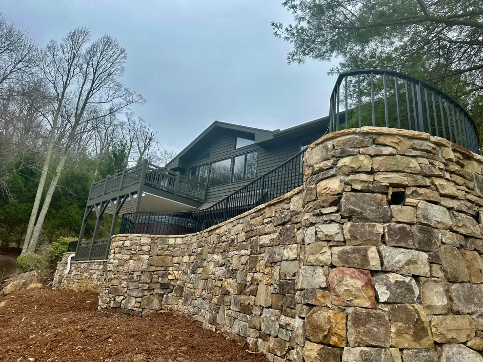Mountain Town Stone Patio and Deck by Patrick Michael Custom Builders - Photo 6