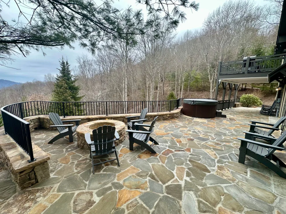 Mountain Town Stone Patio and Deck by Patrick Michael Custom Builders - Photo 5