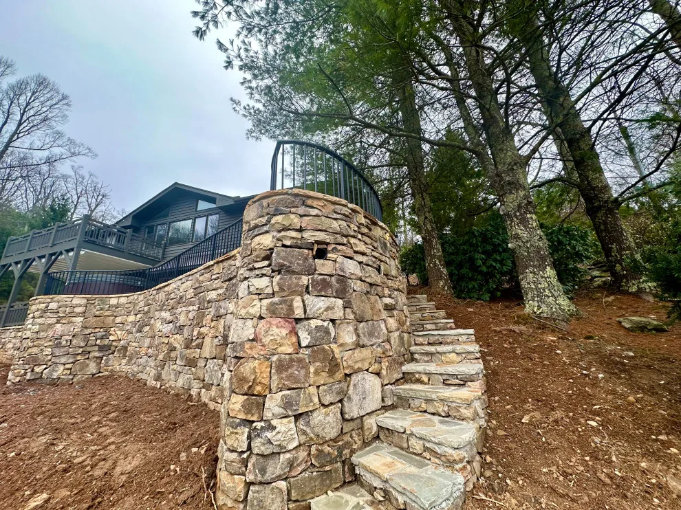Mountain Town Stone Patio and Deck by Patrick Michael Custom Builders - Photo 2