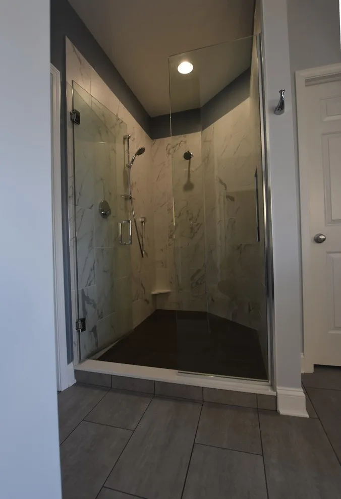 Naperville, IL Gray-Themed Transitional Master Bathroom by Adam Hartig - Photo 7