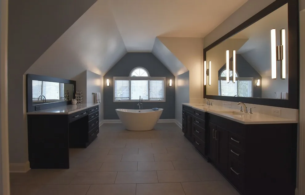 Naperville, IL Gray-Themed Transitional Master Bathroom by Adam Hartig - Photo 9