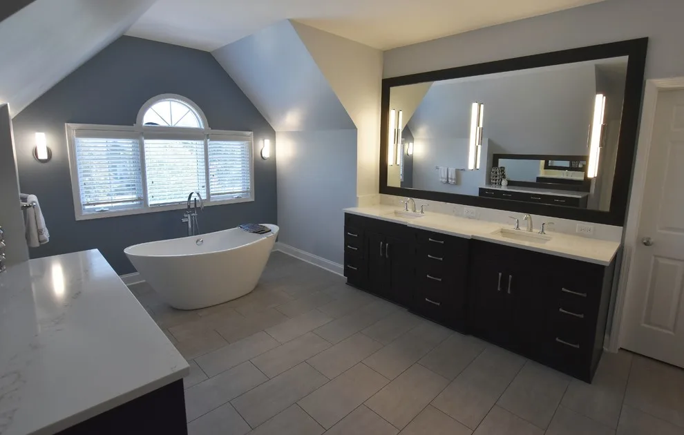 Naperville, IL Gray-Themed Transitional Master Bathroom by Adam Hartig - Photo 3