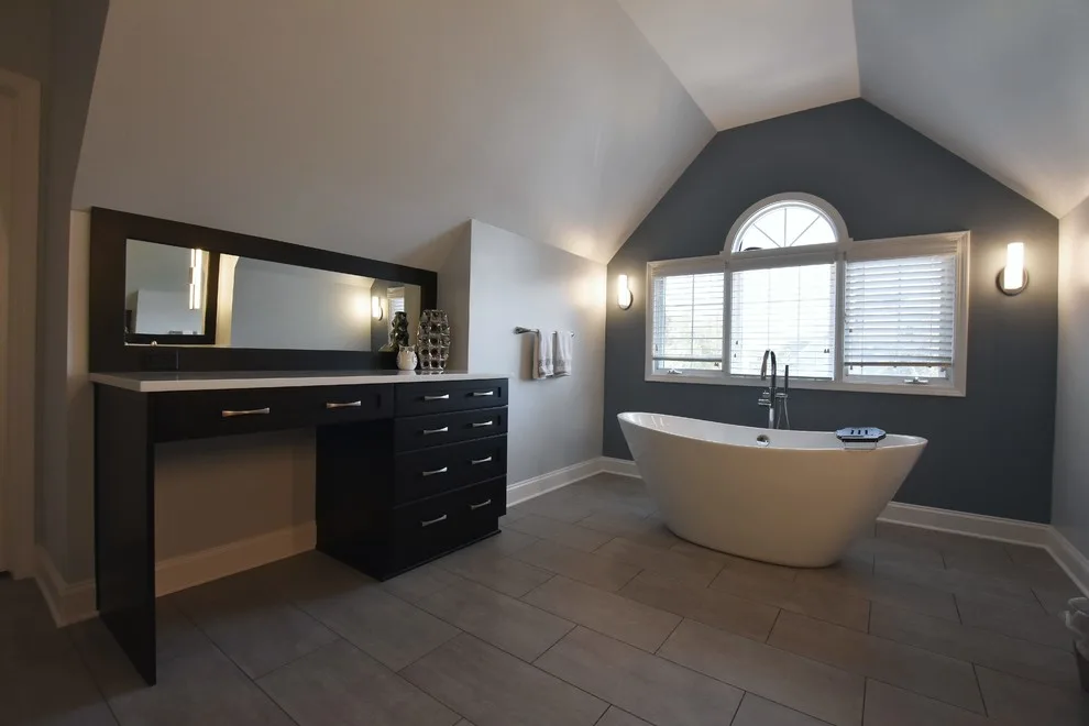 Naperville, IL Gray-Themed Transitional Master Bathroom by Adam Hartig - Photo 8