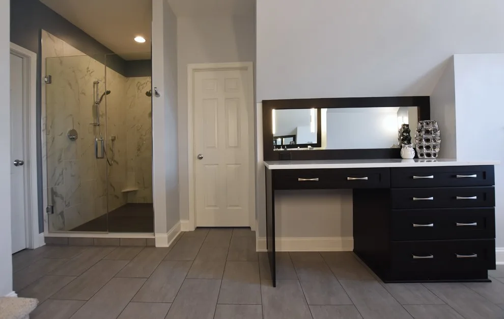 Naperville, IL Gray-Themed Transitional Master Bathroom by Adam Hartig - Photo 2