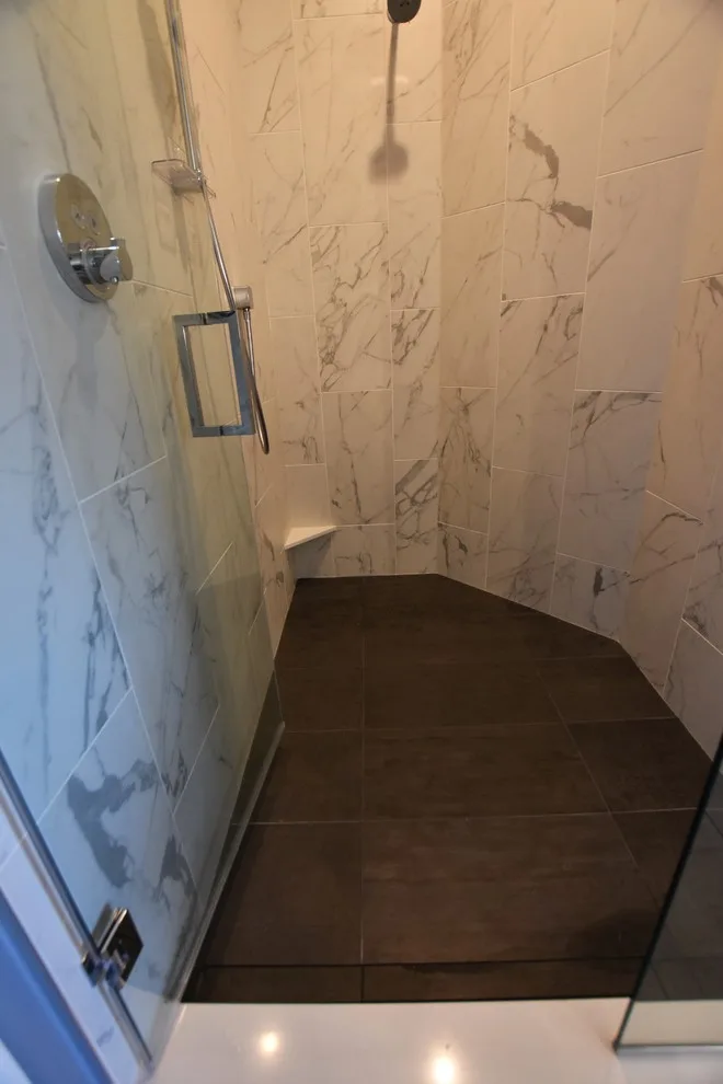 Naperville, IL Gray-Themed Transitional Master Bathroom by Adam Hartig - Photo 4