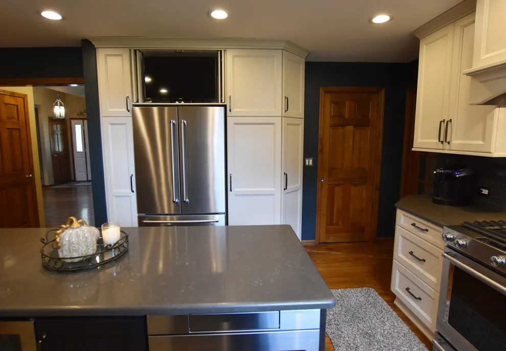 Naperville Glass-Accented Transitional White Kitchen by Adam Hartig - Photo 4