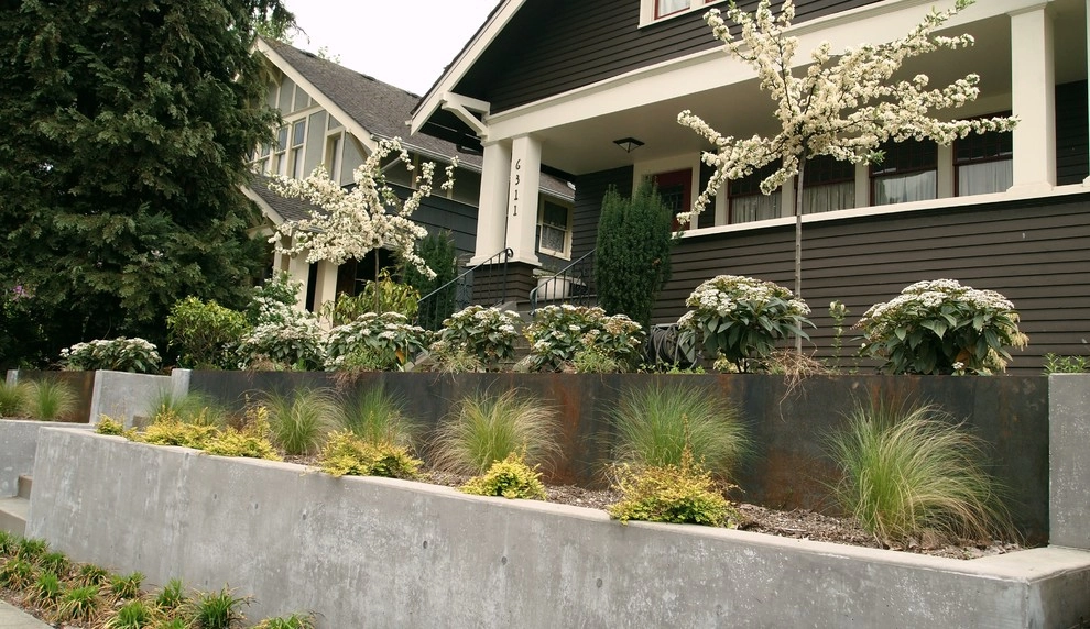 Ravenna Concrete and Steel Retaining Wall by Orion Rockscapes - Photo 4