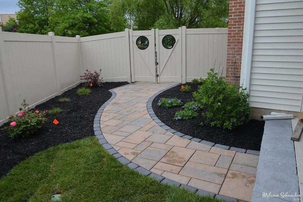 Techo-Bloc Patio Firepit Landscape, Seat wall, Landscape Lighting, Front Entry by Paradise Pavers Pond Landscaping LLC - Photo 8