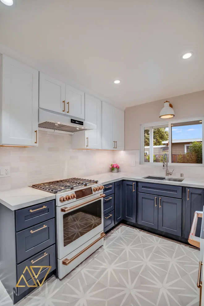 San Mateo Kitchen Renovation in Blue and White by Golden View Renovation - Photo 7