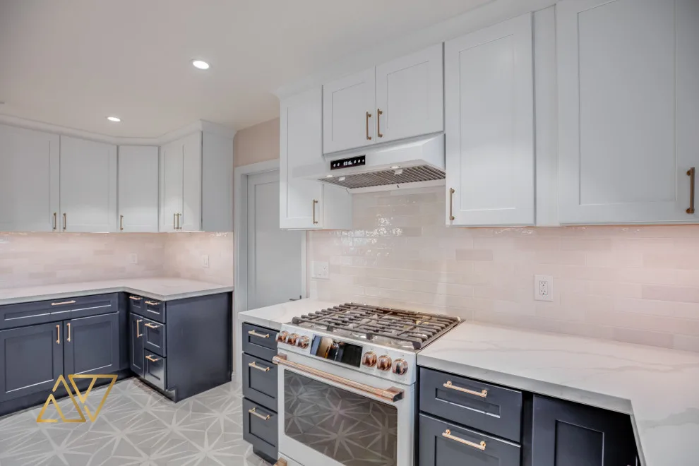San Mateo Kitchen Renovation in Blue and White by Golden View Renovation - Photo 5