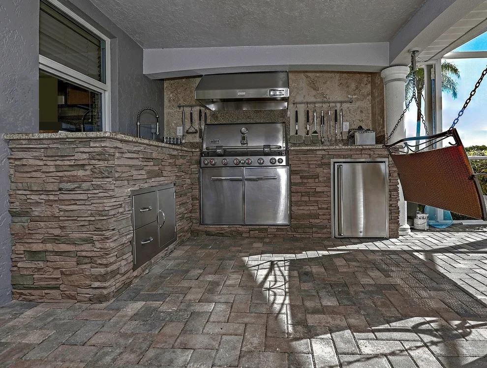 Outdoor Kitchen with a Large Pizza Oven by John J Hull Associates Inc - Photo 10