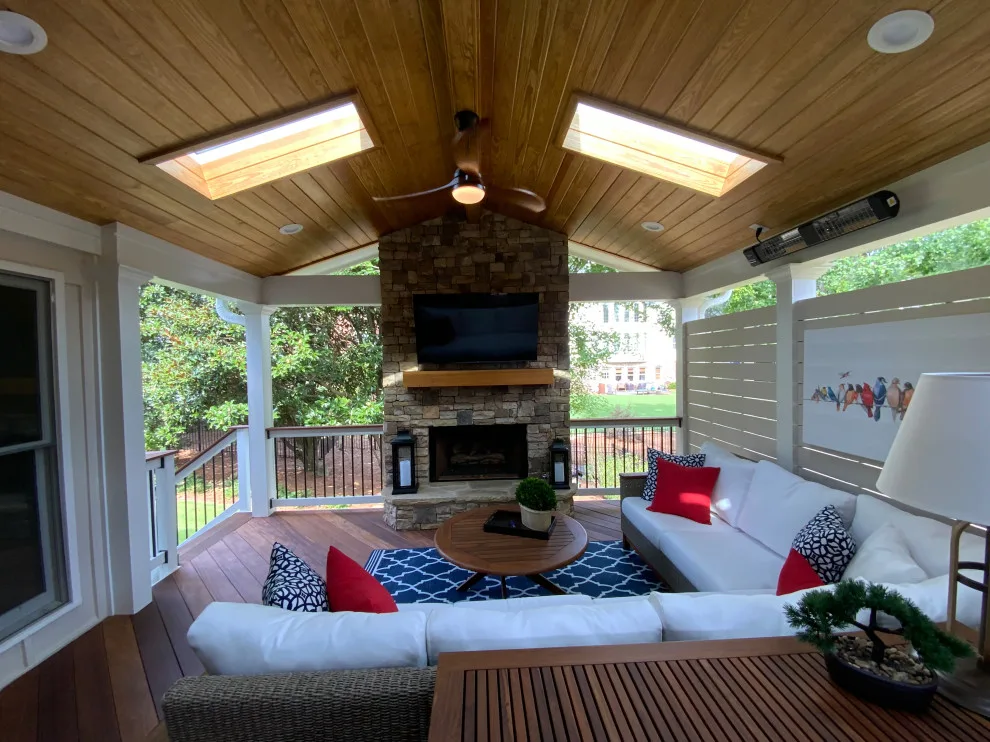 Suwanee, GA Outdoor Fireplace Porch by Atlanta Porch & Patio - Photo 30