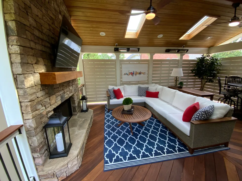 Suwanee, GA Outdoor Fireplace Porch by Atlanta Porch & Patio - Photo 10