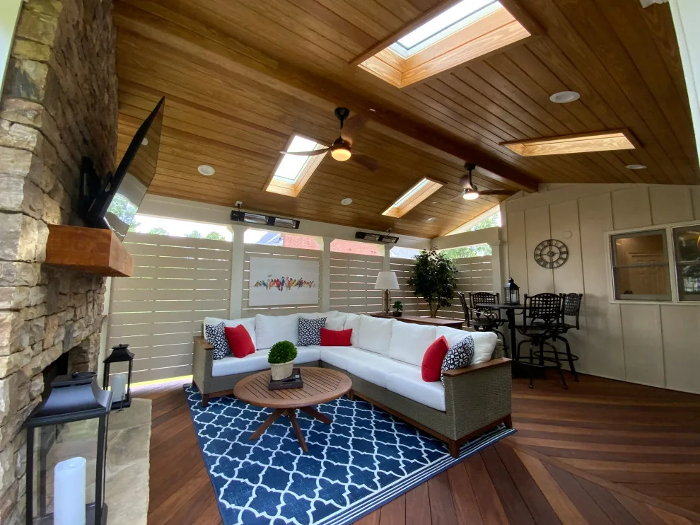 Suwanee, GA Outdoor Fireplace Porch by Atlanta Porch & Patio - Photo 17