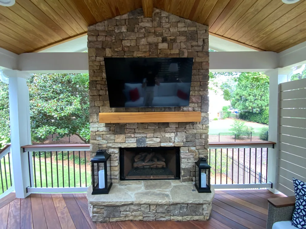 Suwanee, GA Outdoor Fireplace Porch by Atlanta Porch & Patio - Photo 2